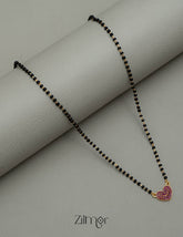 AG101894 - AD Stone  Heart Pendant Mangalsutra 5-Zilmor